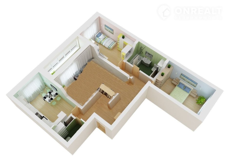 План маленькой двухкомнатной квартиры