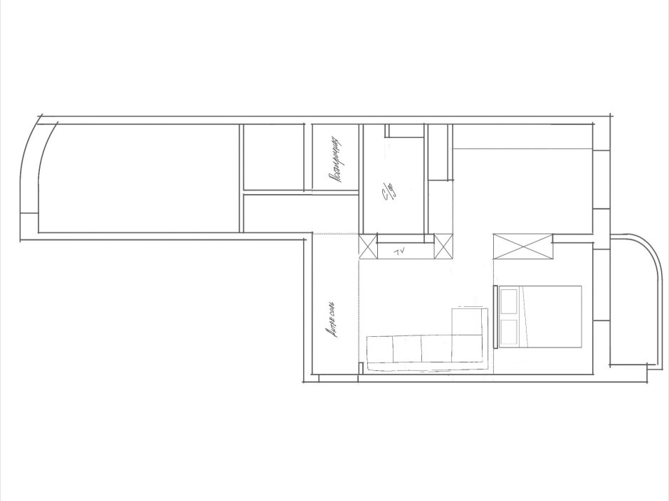 Планировка двухкомнатной квартиры 56 кв.м распашонка