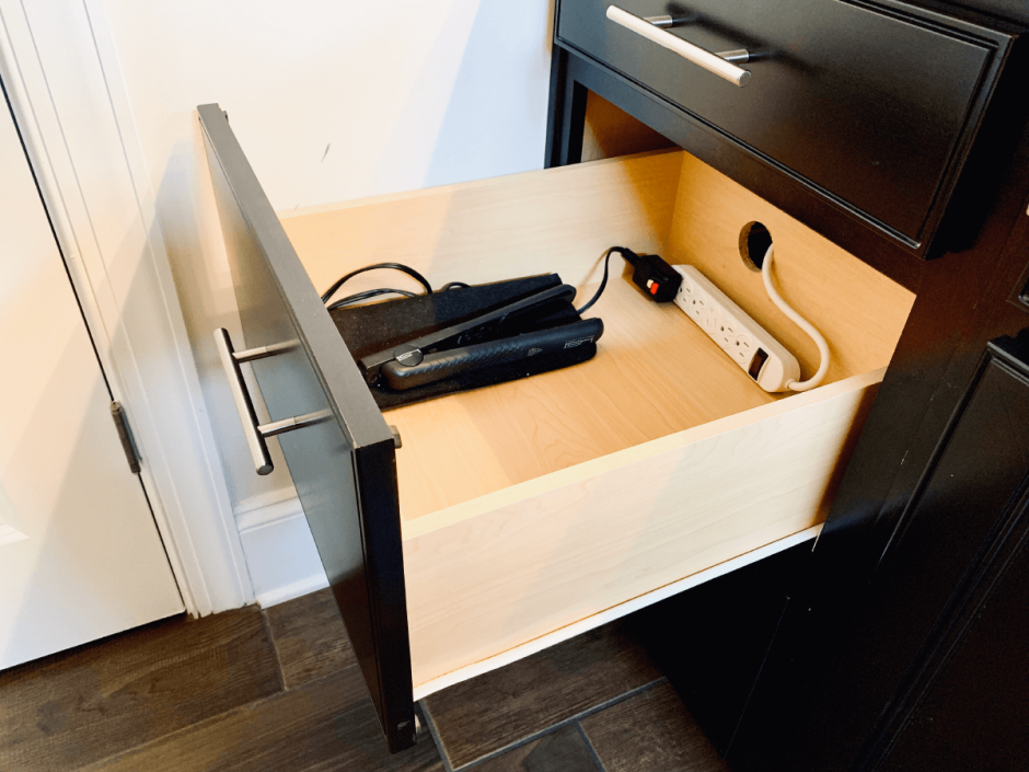 Electrical Outlet in Vanity Drawer