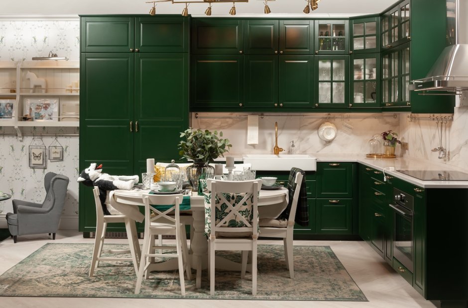 Ikea зеленая кухня
