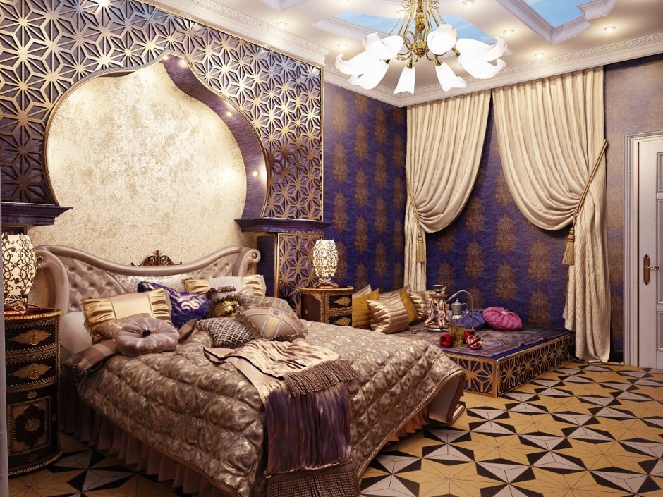 Спальня в арабском Восточном стиле