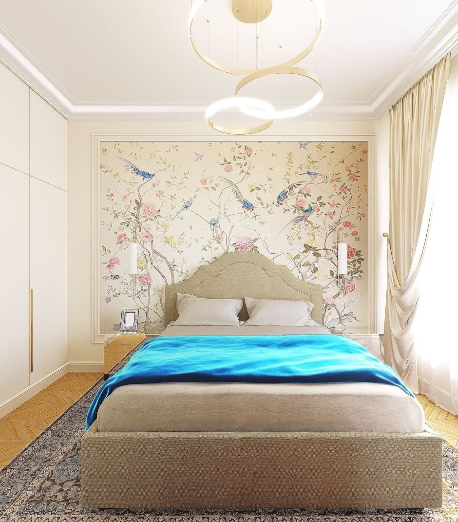 Спальня в пастельных тонах в современном стиле