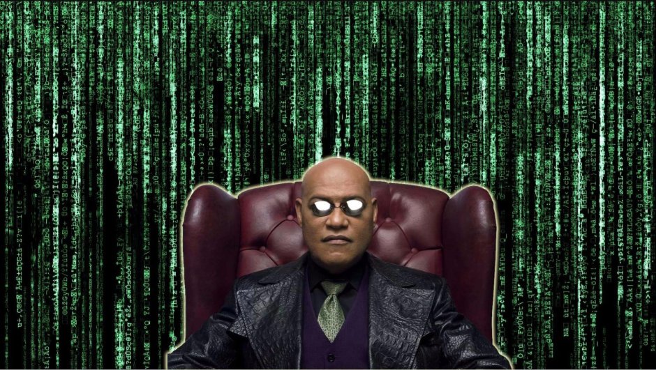 Нео и Морфеус в белой комнате