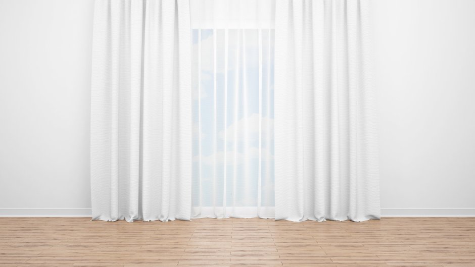 Мокап шторы в интерьере