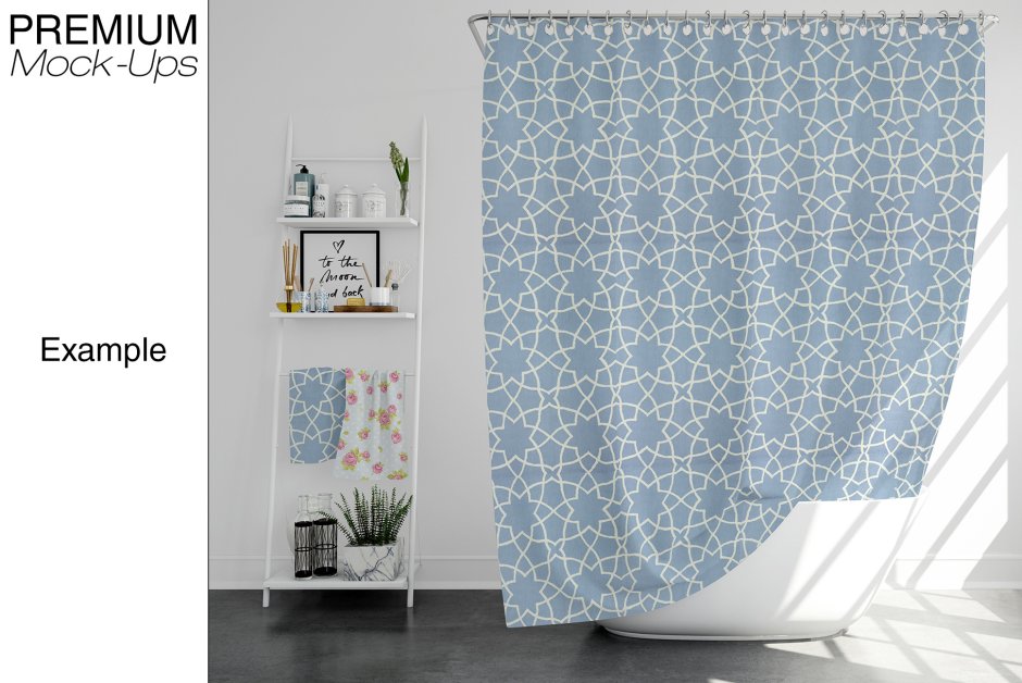 Штора для ванной мокап