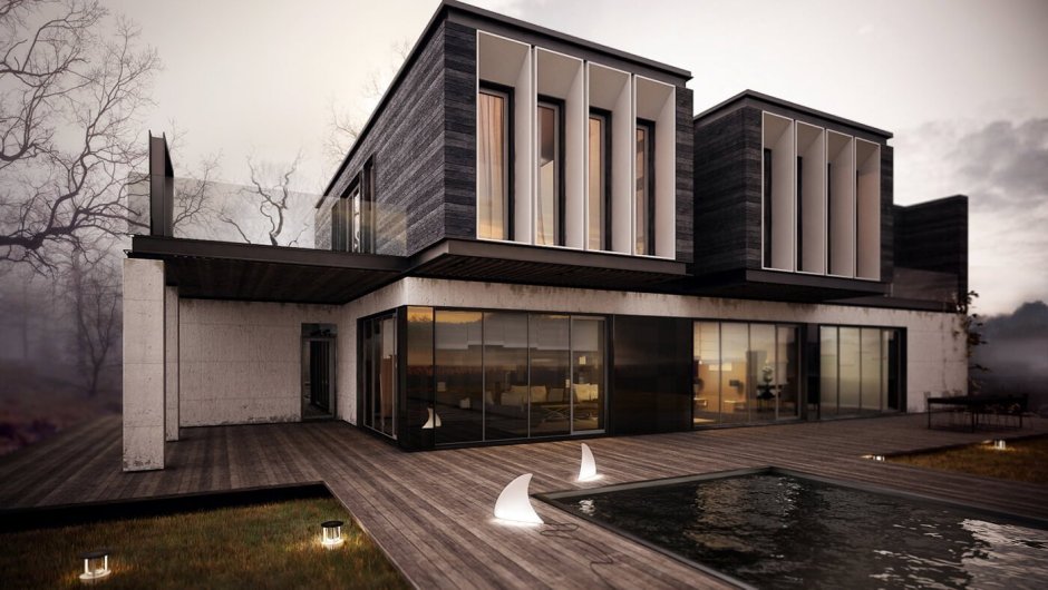 Фасад в стиле лофт