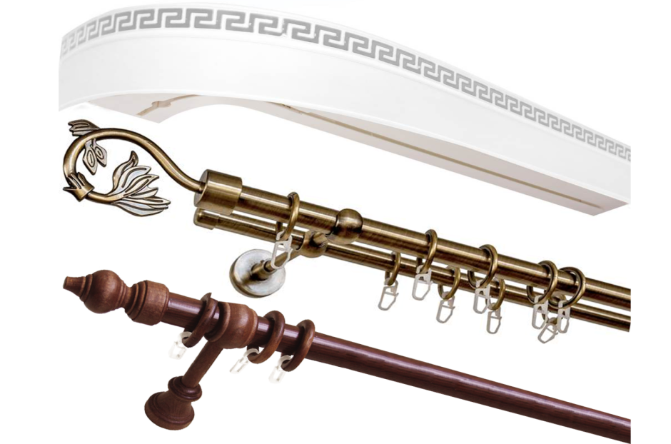 Карниз металл золото антик 2хрядный