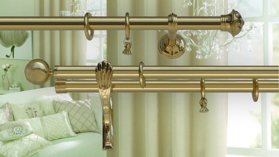 Карниз для штор серебристый