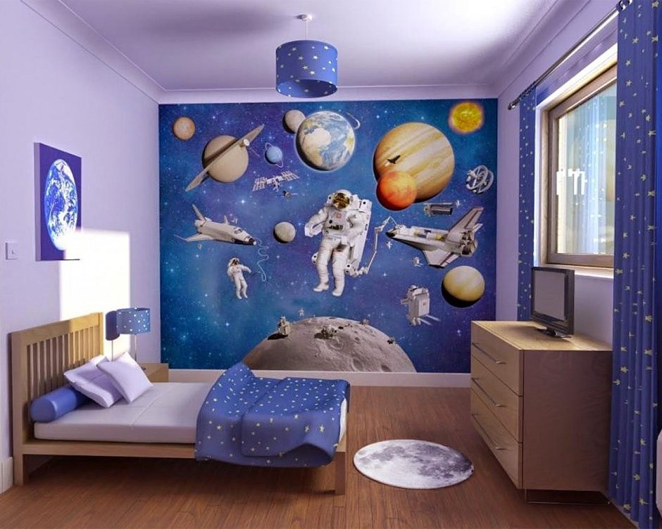 Спальня для мальчика в стиле космос