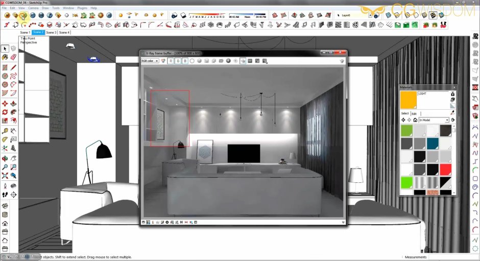 Sketchup визуализация интерьера Vray