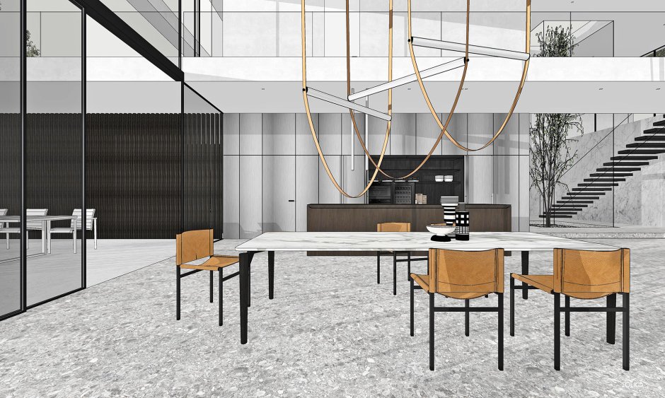 Sketchup рендер интерьера