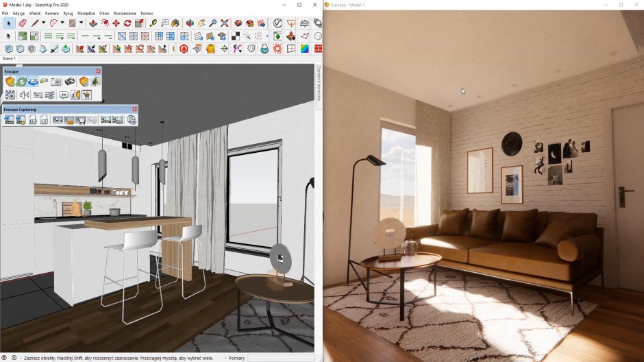 Sketchup и Enscape интерьер