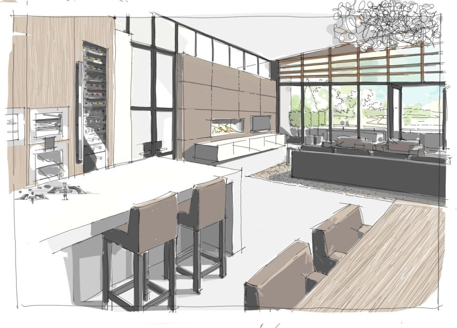 Sketchup рендер интерьера