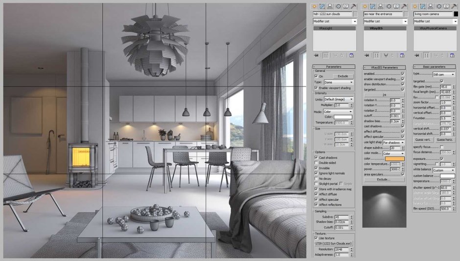 Sketchup визуализация интерьера Vray