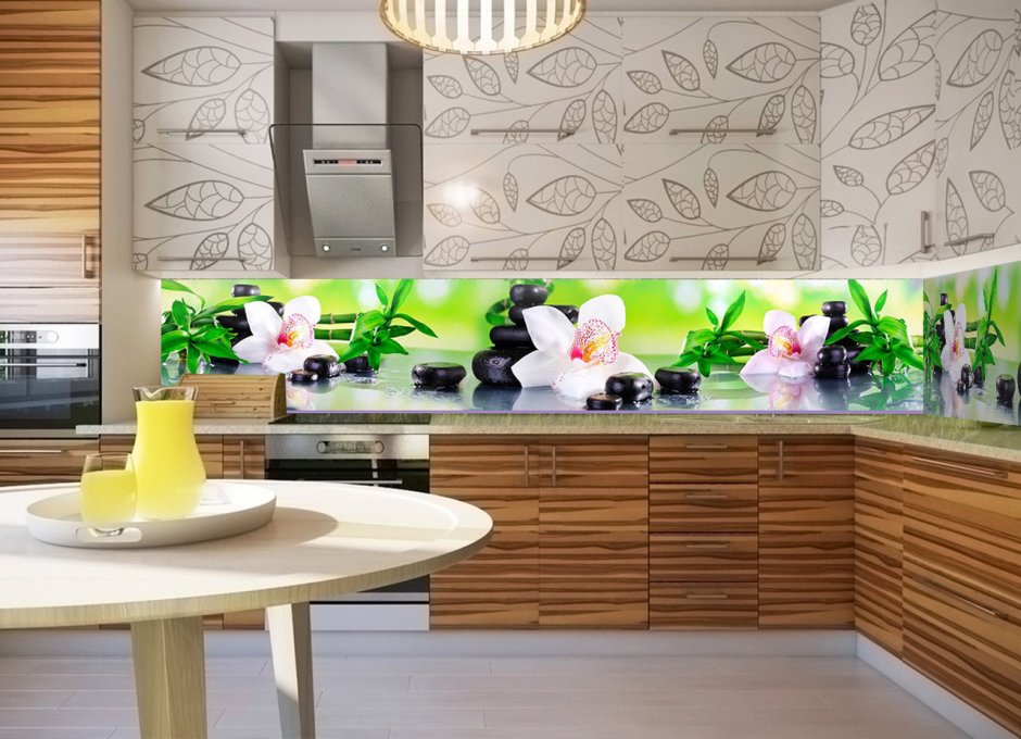 Фартук для черно белой кухни