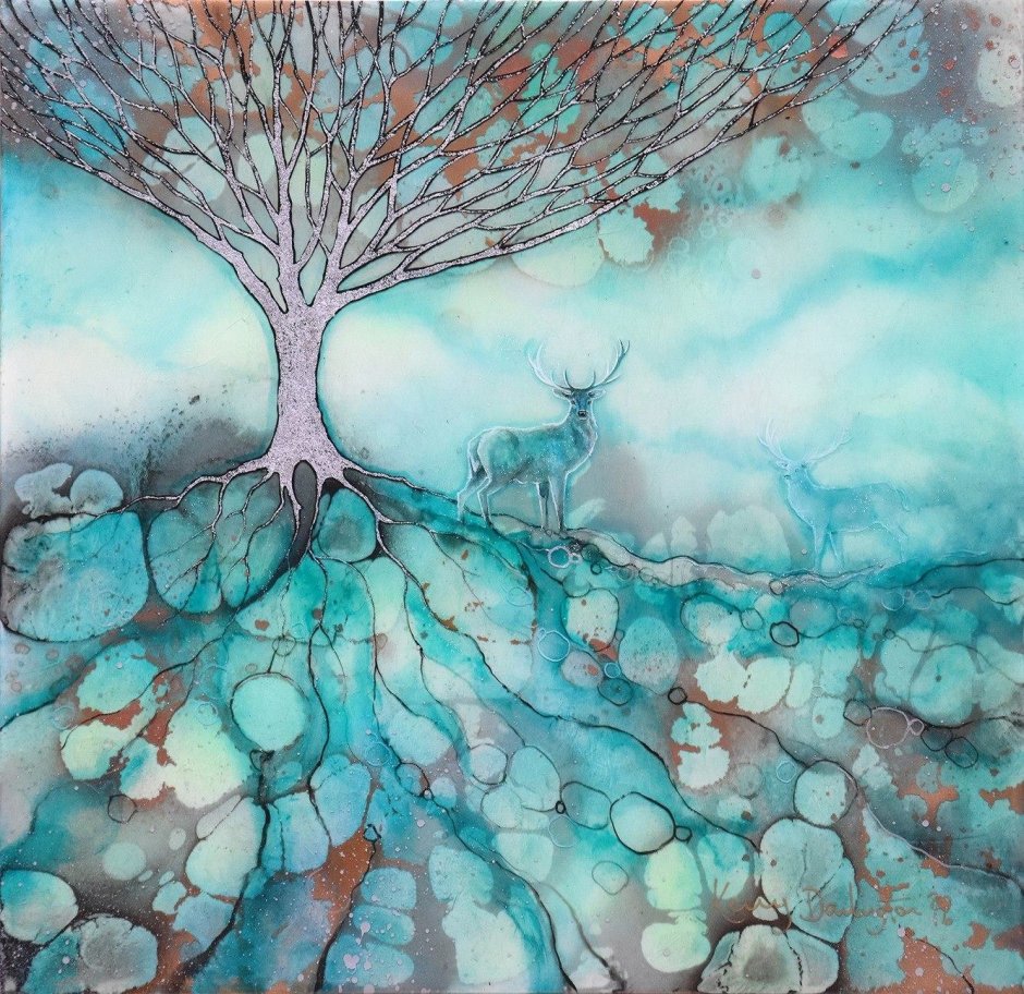 Пейзаж в бирюзовых тонах