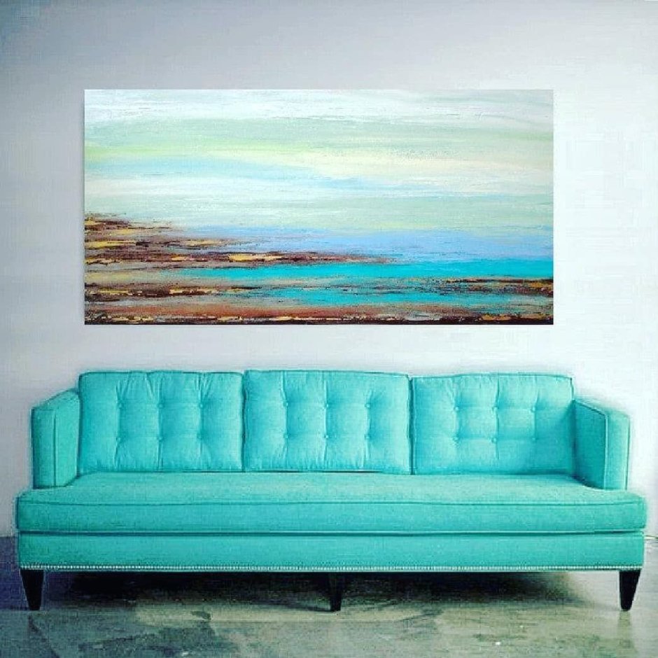 Бирюзовая картина в интерьере