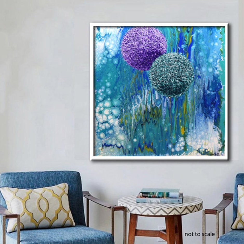 Картина мятный цвет интерьерная