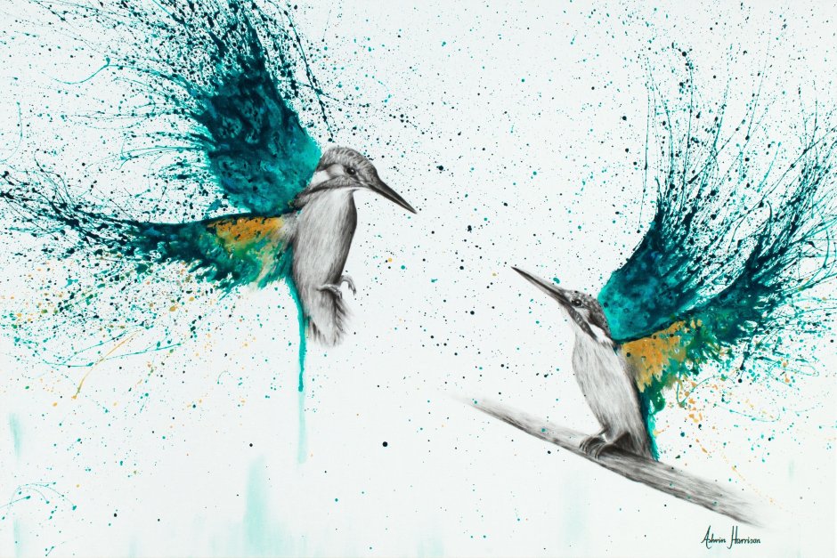 Графика в бирюзовых тонах