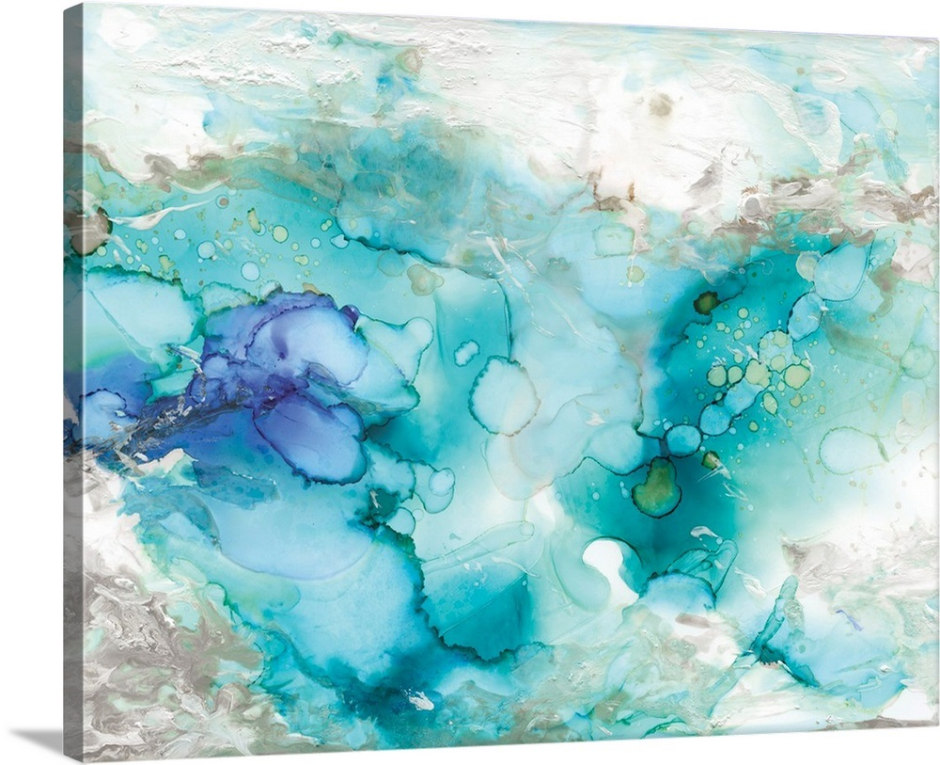 Акварельные разводы бирюза