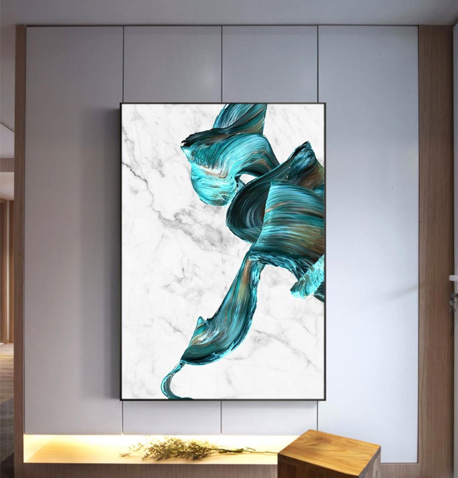 Картины в бирюзовых тонах абстракция