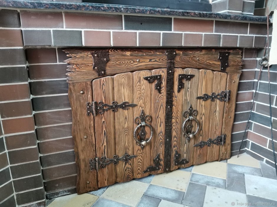 Дверцы для барбекю деревянные