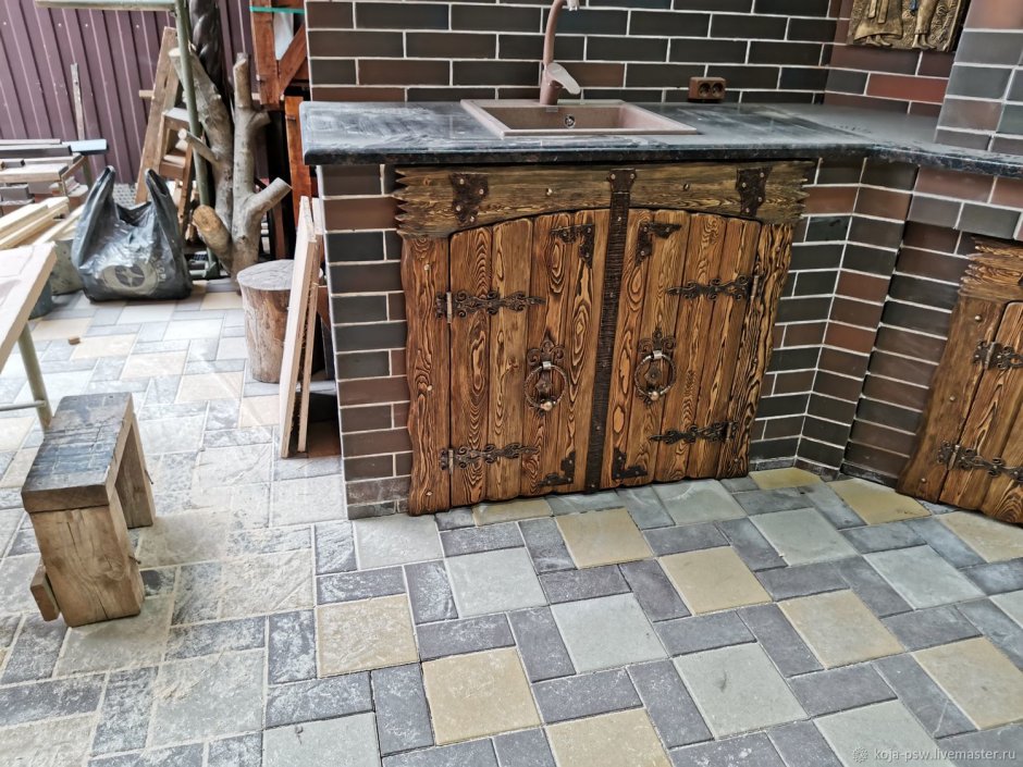 Дверцы из нержавейки для уличной кухни