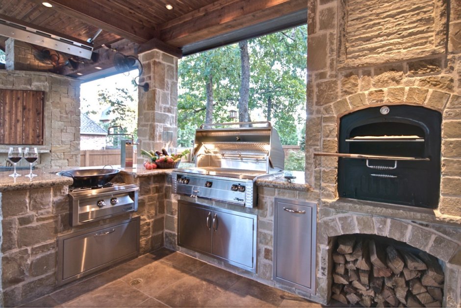 Столешница для барбекю из плитки