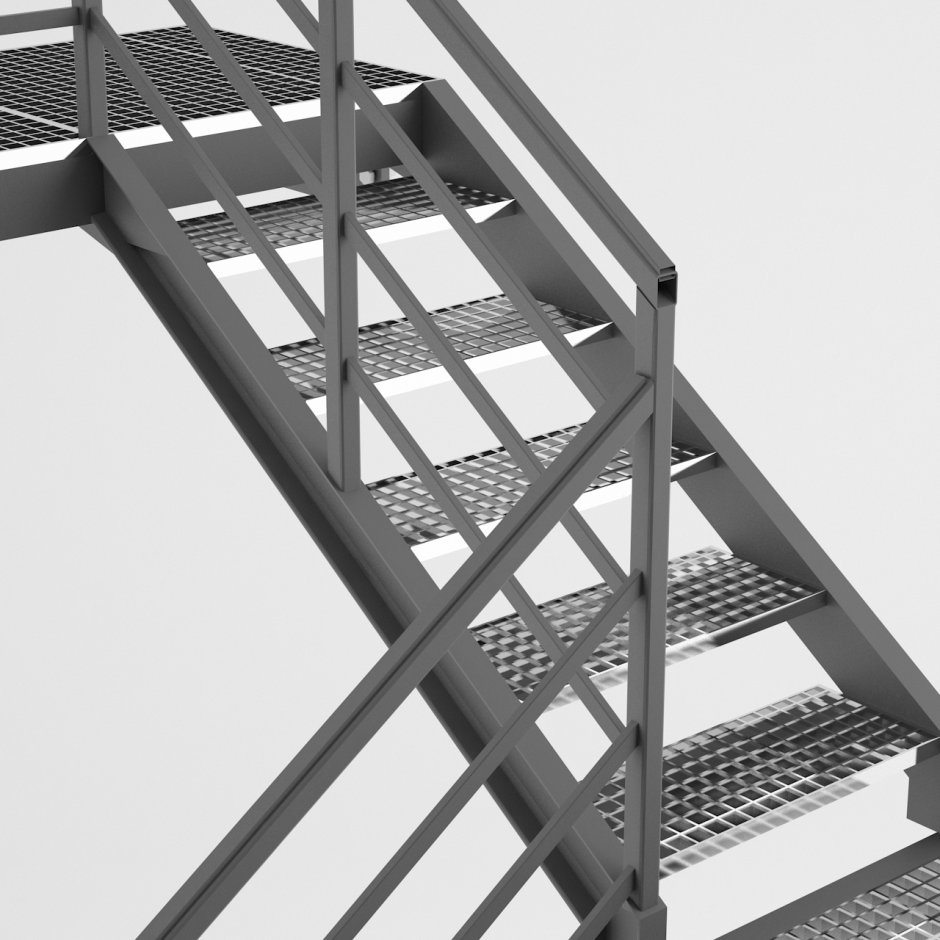 Смонтированная лестница в ревит чертеж