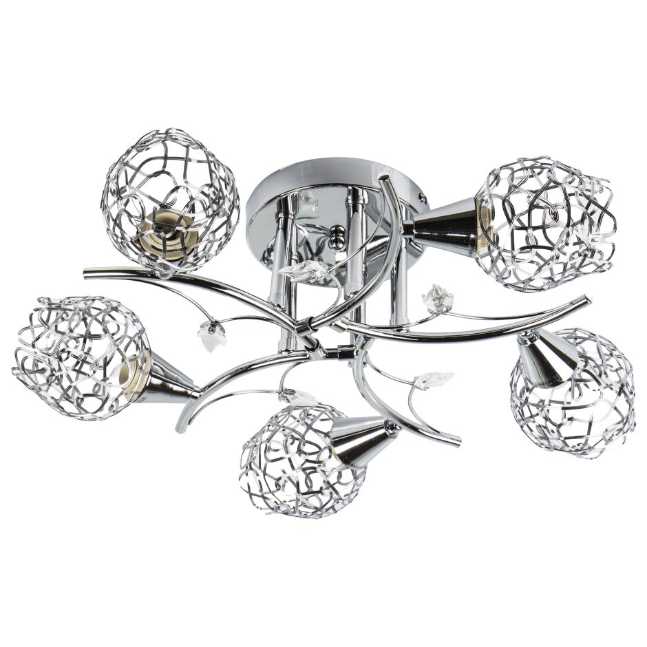 Люстра Персей 5xe14x60 Вт, led, цвет хром