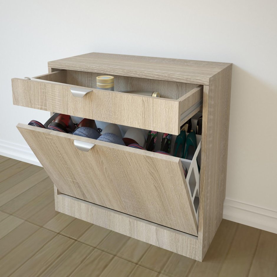 Фасад выдвижного ящика закрытой обувницы 9x59x1.6 cм цвет венге