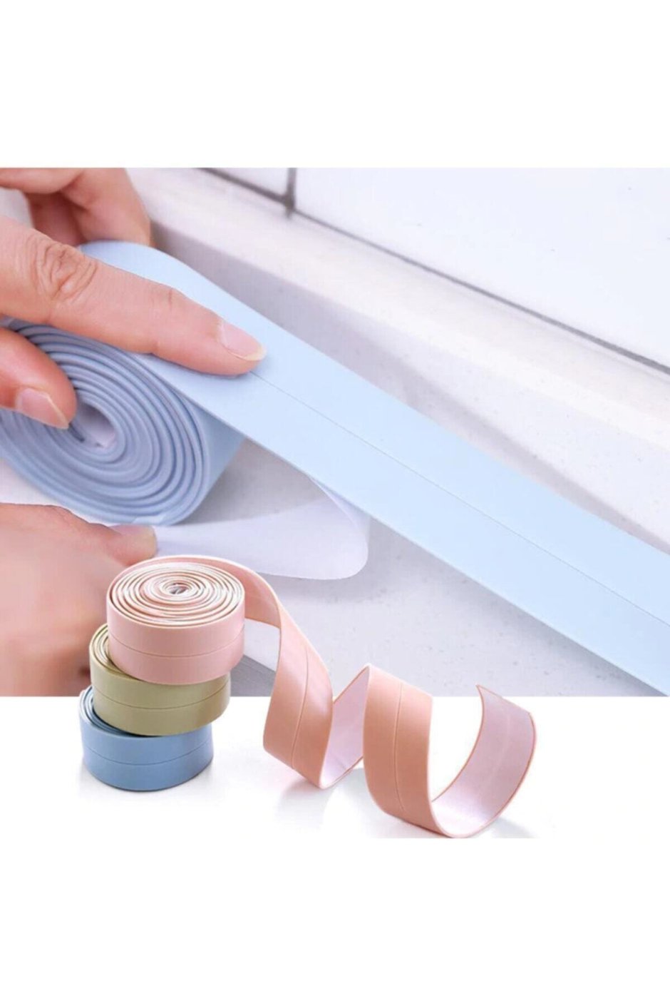 Лента бордюрная белая водонепроницаемая самоклеящаяся