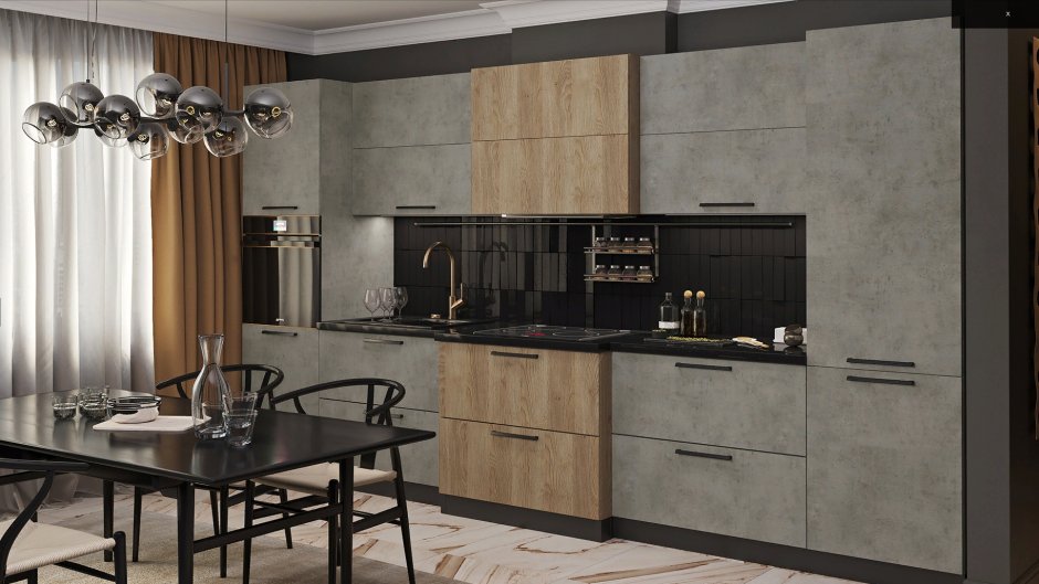 Фасады для кухни Лион массив дуба