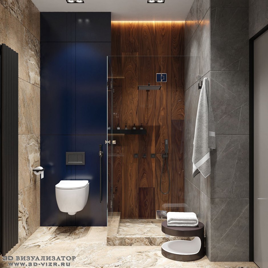 Стильный санузел визуализация