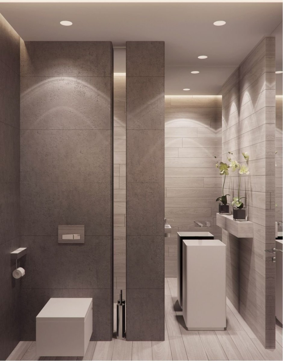 Гостевой санузел с душевой в современном стиле