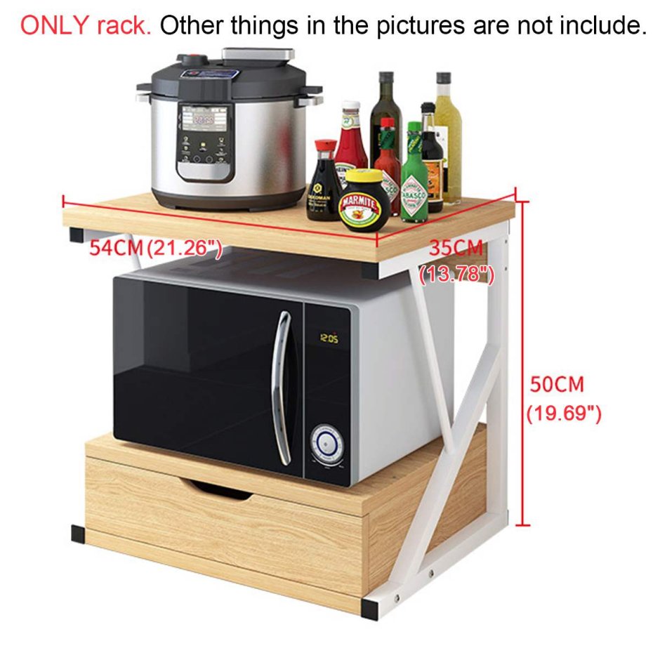 Полка кухонная для микроволновой печи lettbrin, 57 см х 30 см х 48 см Rack