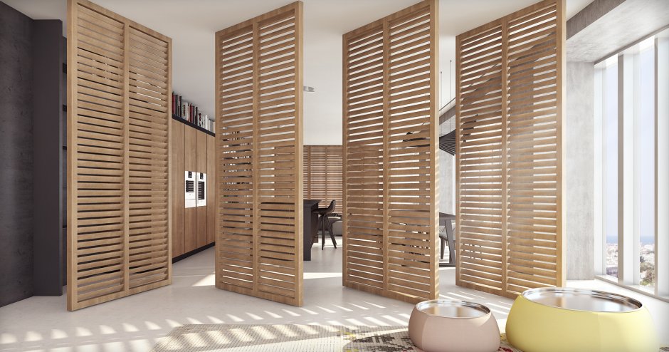 Двери жалюзийные деревянные в Леруа