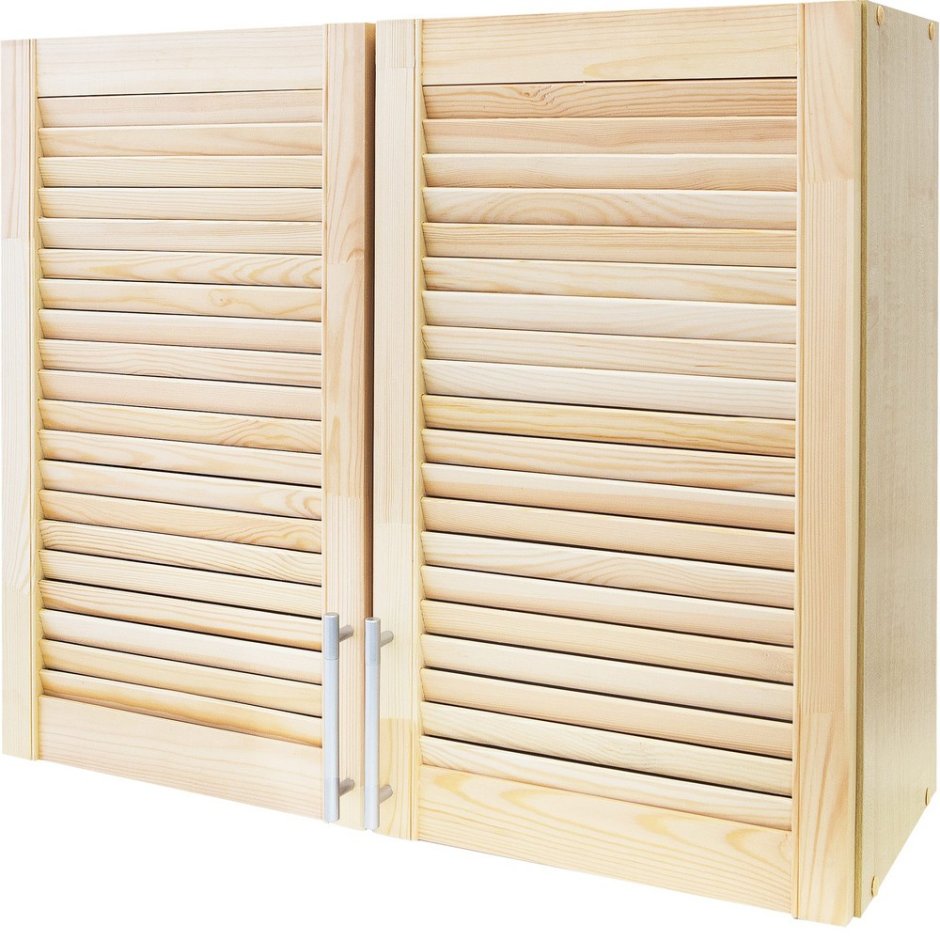 Шкаф навесной «сосна жалюзи МО» С фасадом 68х80 см, хвоя/ЛДСП, цвет сосна