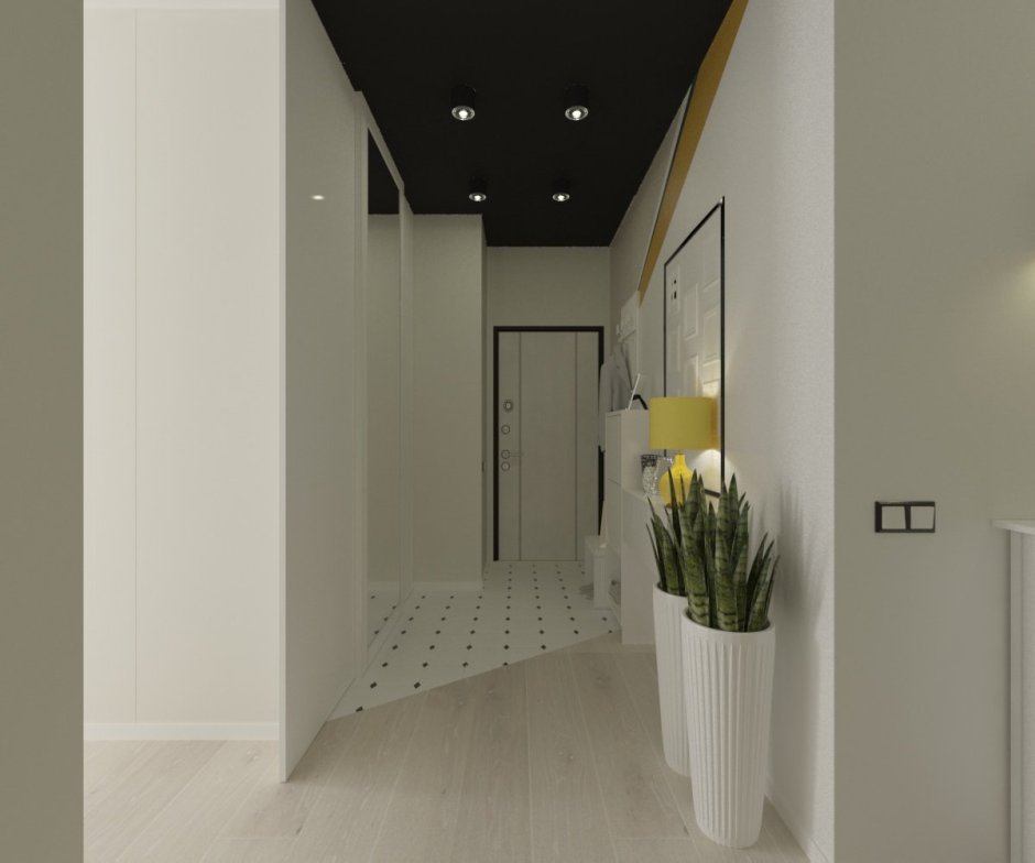 Шкаф в длинный коридор в стиле лофт