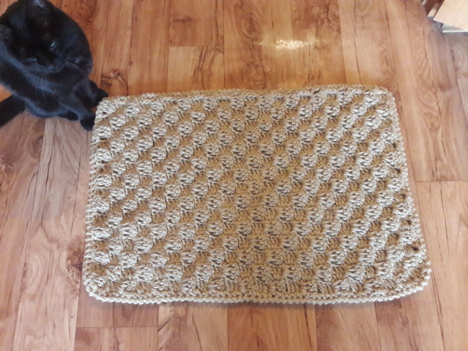 Прямоугольный коврик крючком схема и описание