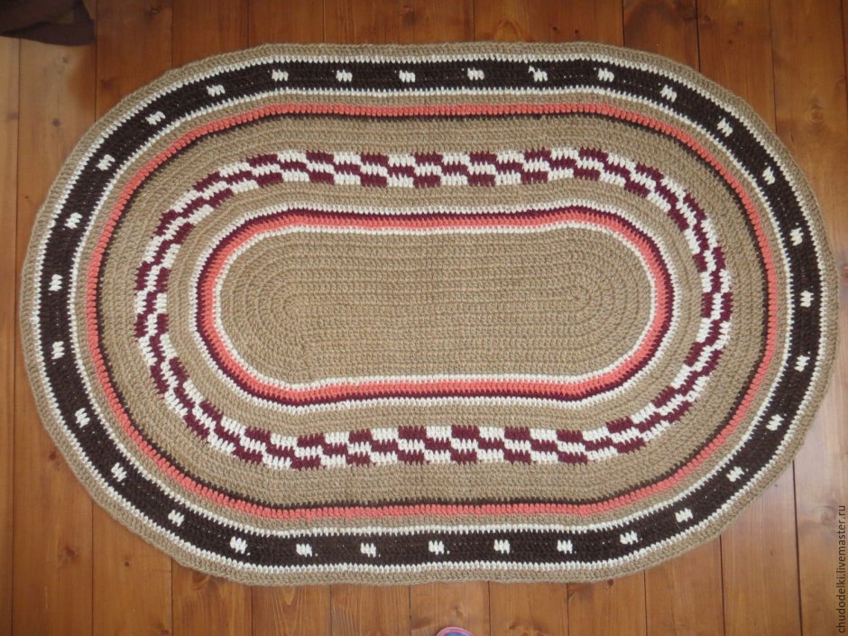 Коврик из джута крючком