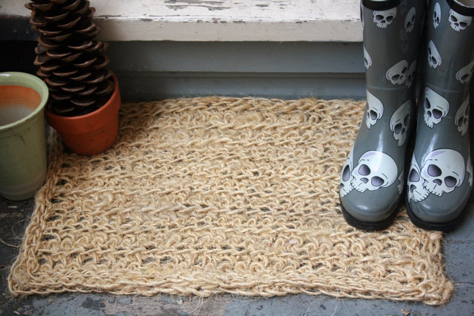 Прямоугольный коврик крючком