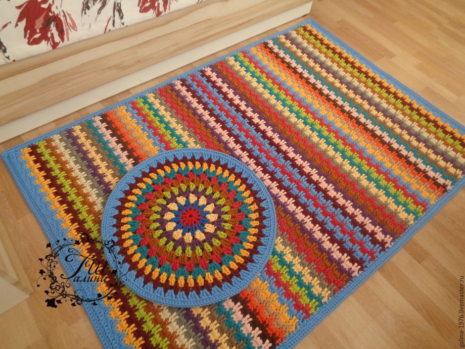 Круглый коврик крючком