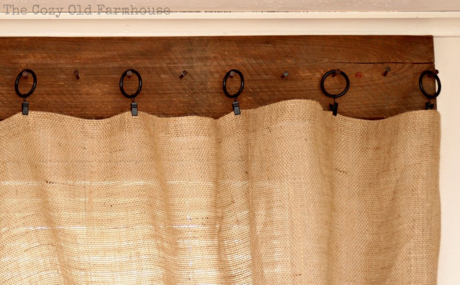 Шторы в баню из Мешковины