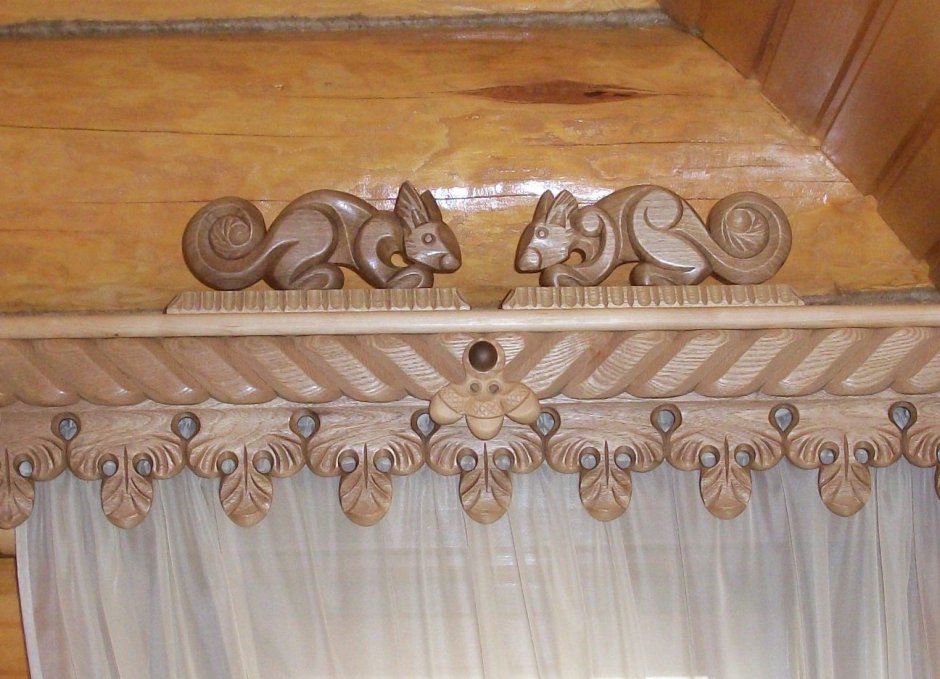 Карниз- полка деревянные для штор