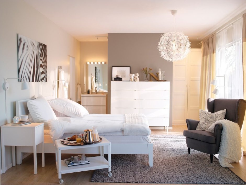 Белая мебель икеа в интерьере