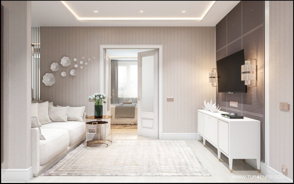 Красивый интерьер в светлых тонах