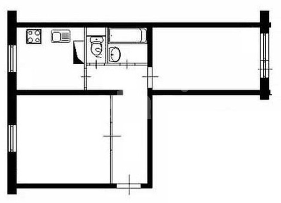 Дизайнерская планировка двухкомнатной квартиры