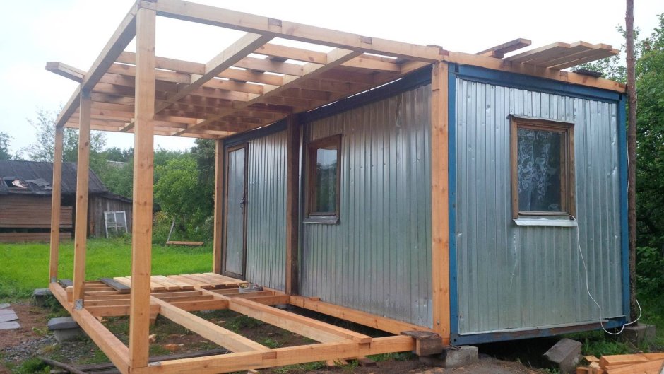 Баня из вагончика бытовки 6х3