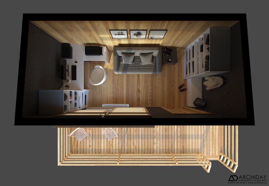 Интерьер бытовки 6х3